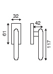 sezioni Dk movimento in fibra con rosetta rettangolare 32x61 mm