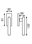 sezioni Dk movimento in fibra con rosetta rettangolare 32X61 mm