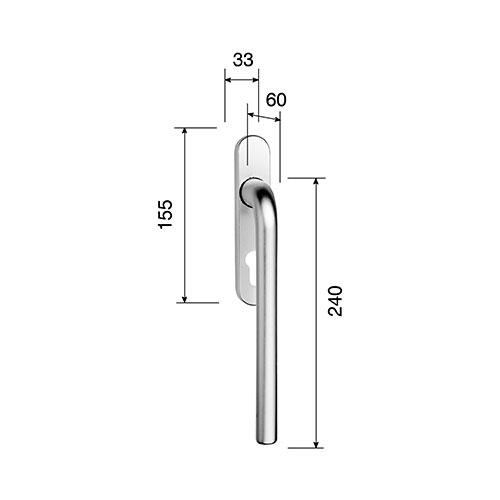 Pair of aluminium pull handle sections