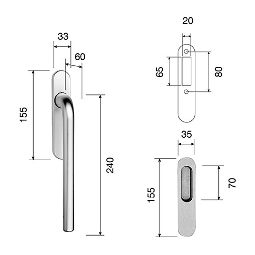 Aluminium Pull Handle sections