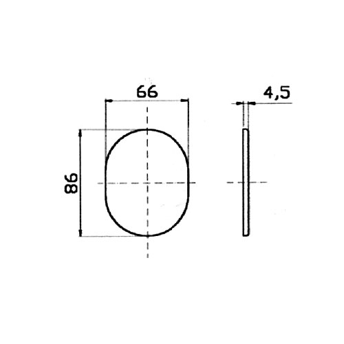 Oval dummy escutcheon 62x82 mm sections