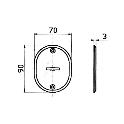 Oval escutcheon 70x90 mm sections
