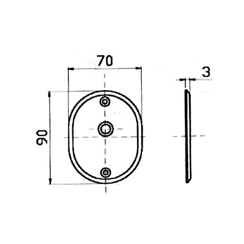 sezioni Mostrina ovale 70x90 mm foro cilindro