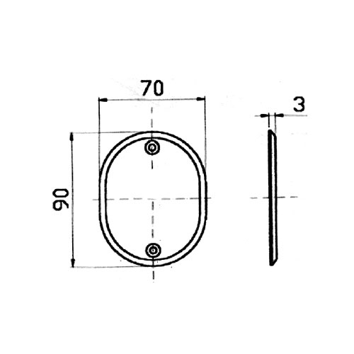 Oval dummy escutcheon 70x90 mm sections