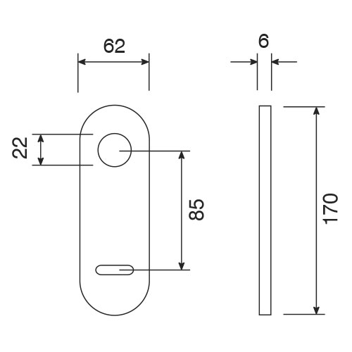 Plate handle double bit key hole sections