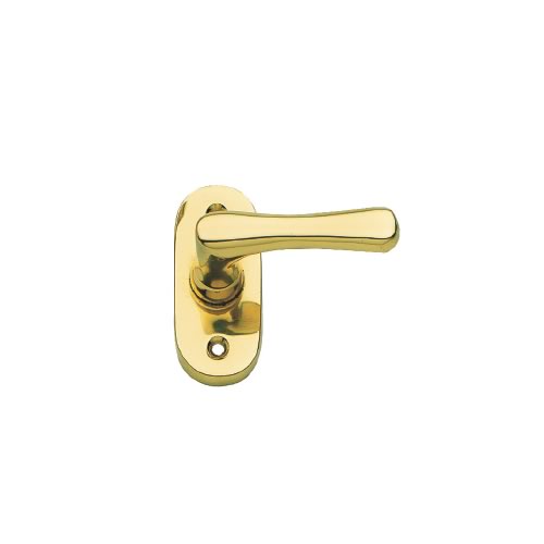 Window handle Elegant on oval rose with visible screws - Q7 OLV   