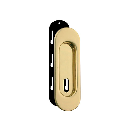 Sliding oval handle with plastic support central key hole CR   